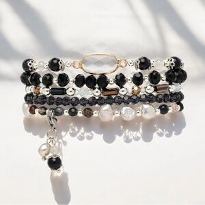 Cape Diablo Ethereal Frost stretch Multi-Strand Apple watch band LARGE